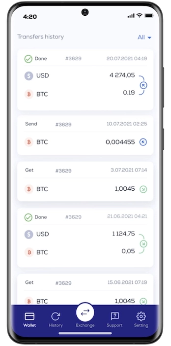 crypto wallet | Android, IOS | Cryptomall — crypto wallet & p2p exchanger 6