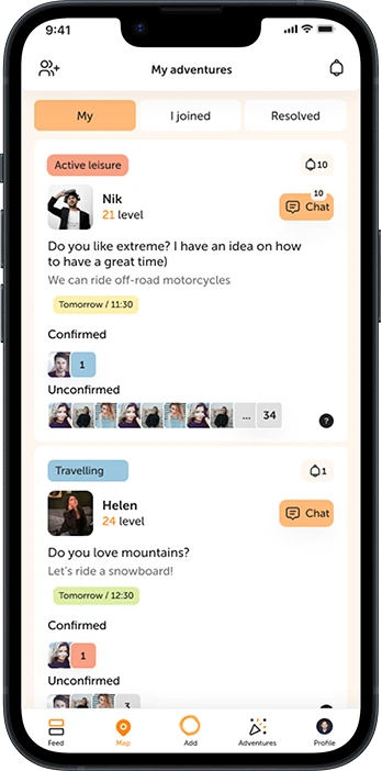 social network | Android, IOS | Social network — Adventure and Life 4